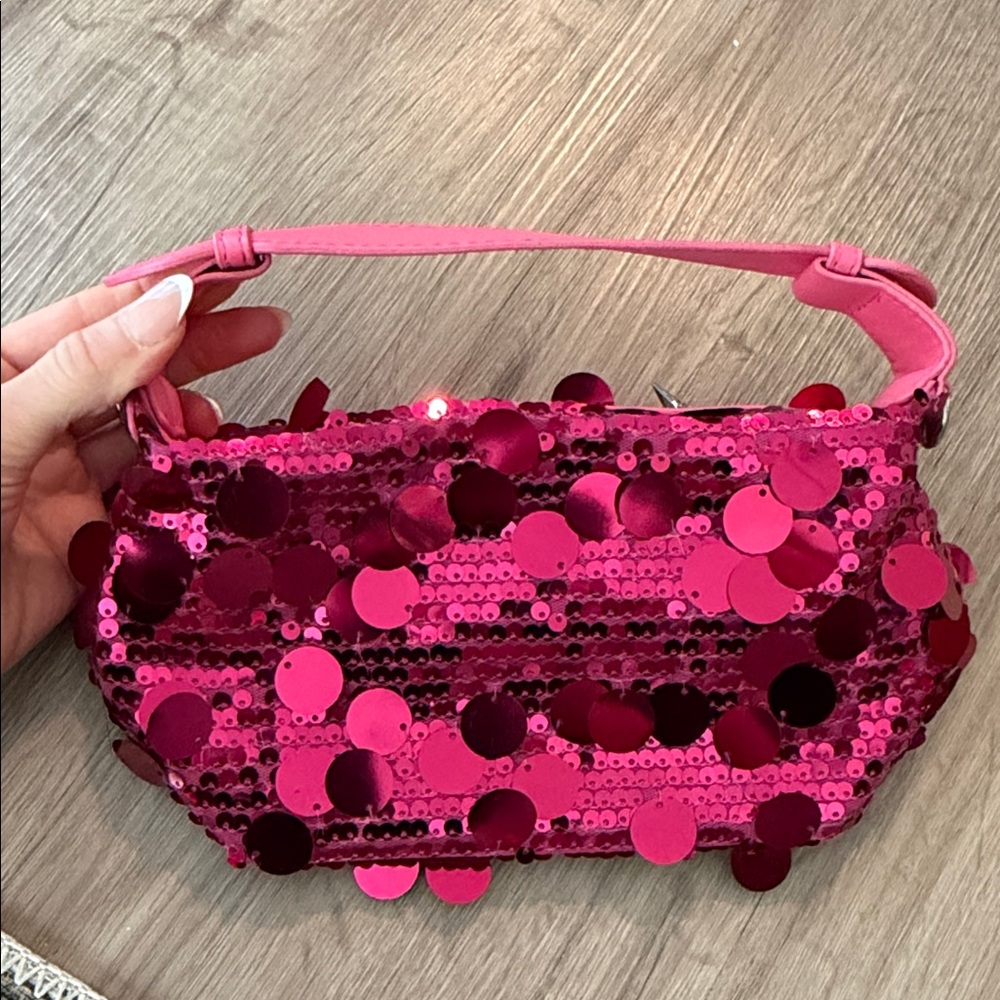 Pink Sequin Handbag